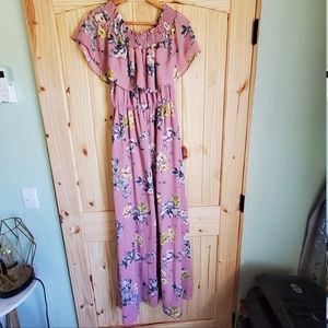 Peach Love Floral Off-Shoulder Dress Size Medium